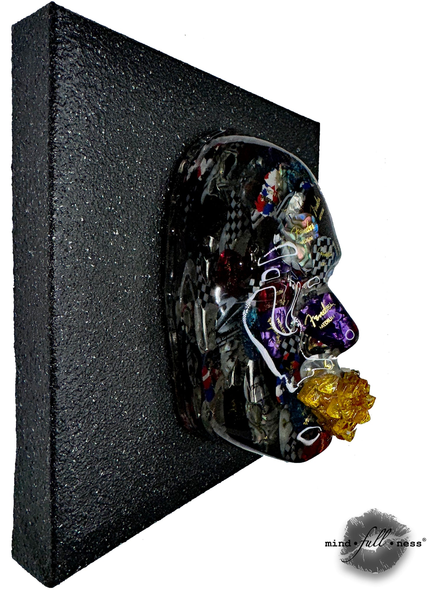 Acoustic Guitar Sculpture, Acoustic, Abstract Face Sculpture Wall Art, Epoxy Art, 3D Face Sculpture on Canvas, Housewarming Gift - Couture Underground