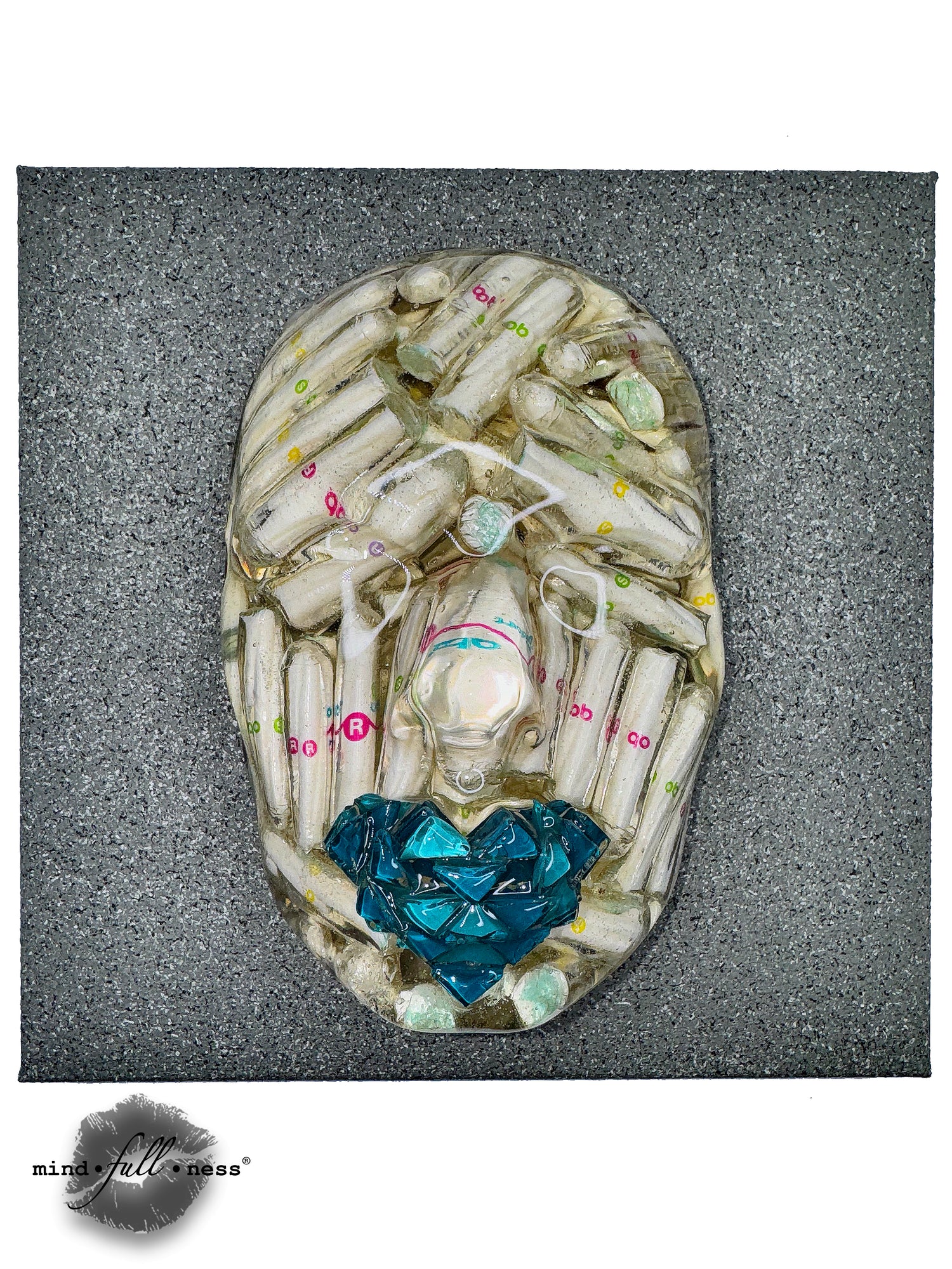 PCOS Posse, Sculpture, Handmade Face Sculpture Wall Art, Invisible Illness Medical Art, Doctors Office Decor, 3D Face Sculpture - Couture Underground