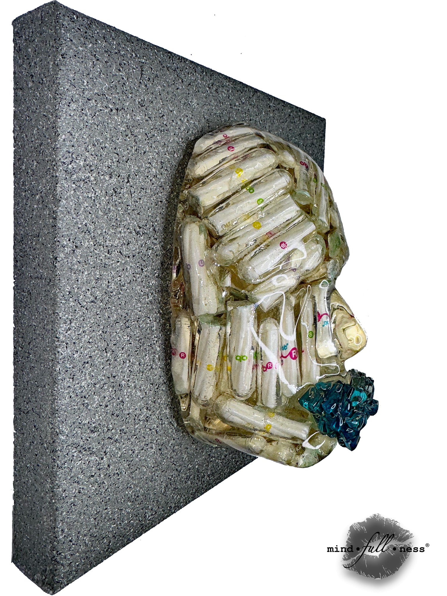 PCOS Posse, Sculpture, Handmade Face Sculpture Wall Art, Invisible Illness Medical Art, Doctors Office Decor, 3D Face Sculpture - Couture Underground