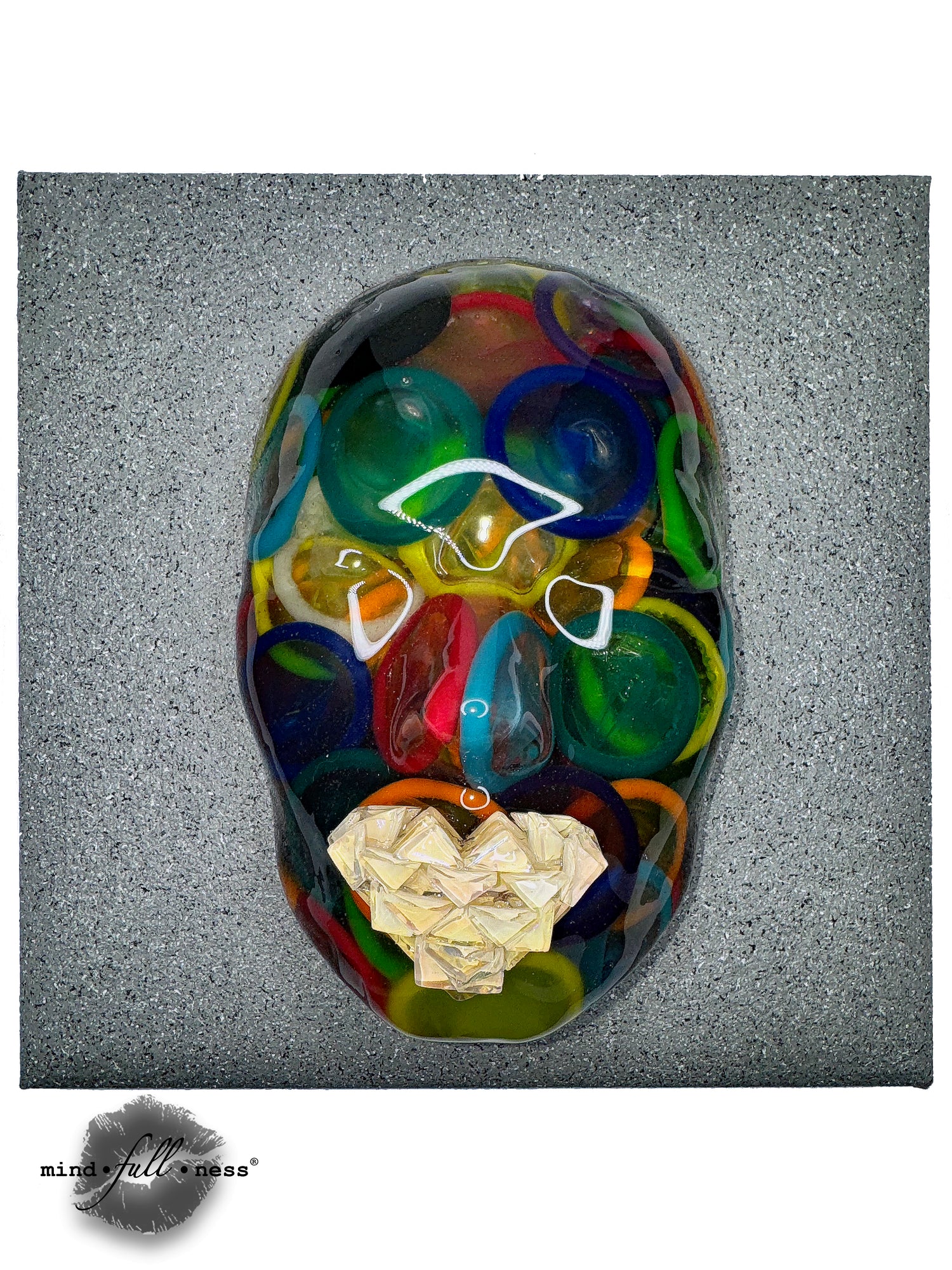 Colorful Condoms Sculpture, Plan A, Abstract Face Sculpture Wall Art, Epoxy Art, 3D Face Sculpture on Canvas, Above Bed Decor - Couture Underground