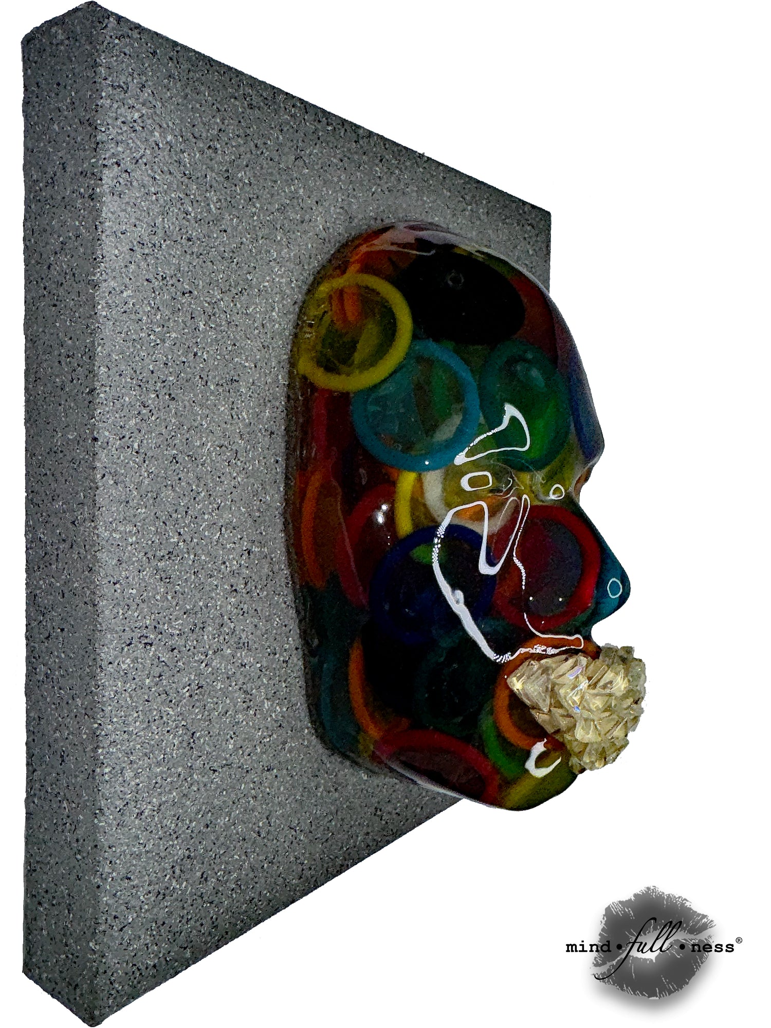 Colorful Condoms Sculpture, Plan A, Abstract Face Sculpture Wall Art, Epoxy Art, 3D Face Sculpture on Canvas, Above Bed Decor - Couture Underground