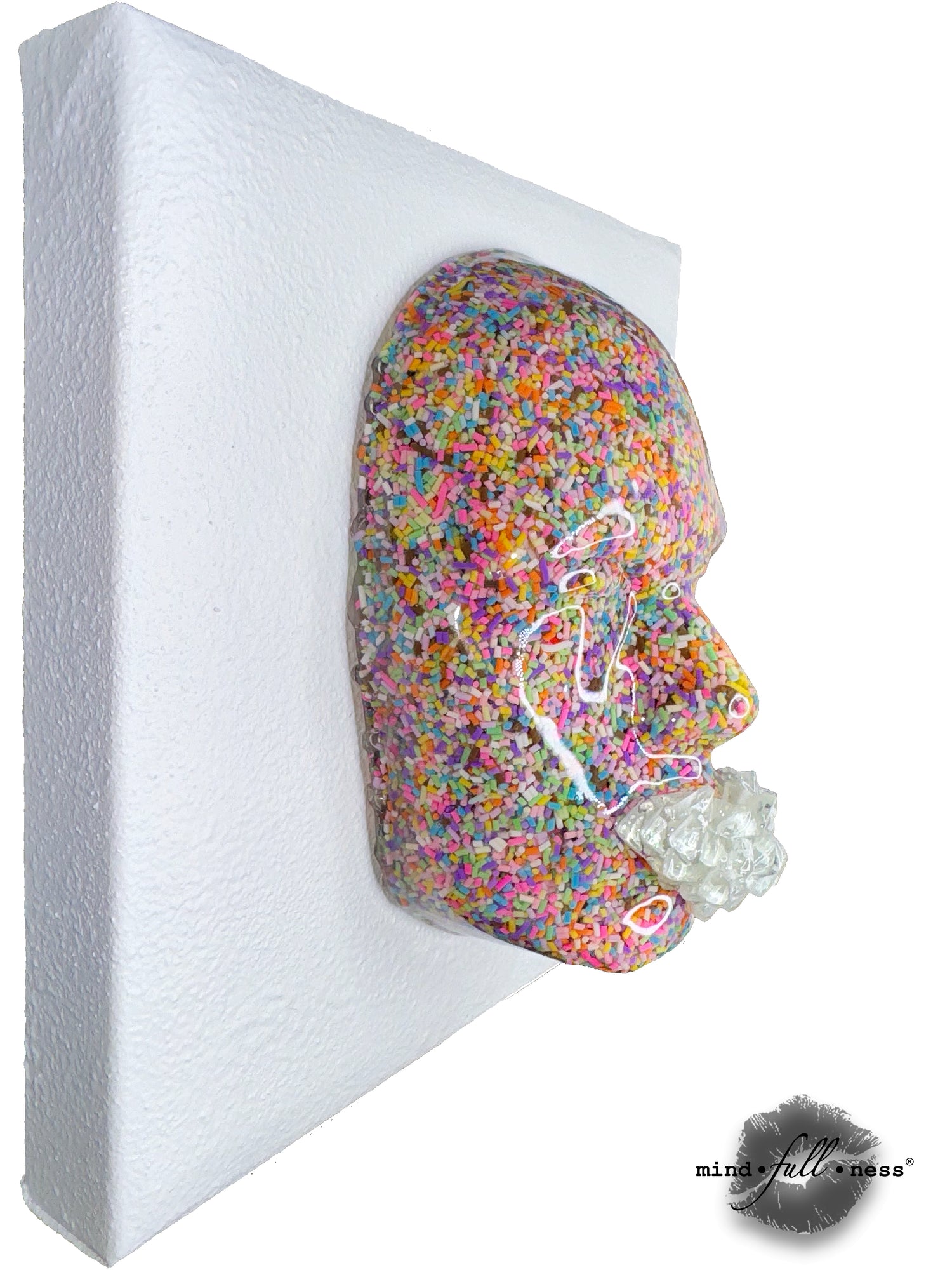 Pop Tart Face Art, Pop Tart, Face Sculpture Unique Wall Art, 3D Mosaic Tile Wall Art, Colorful Sprinkles Sculpture, Housewarming Gift, Fun - Couture Underground