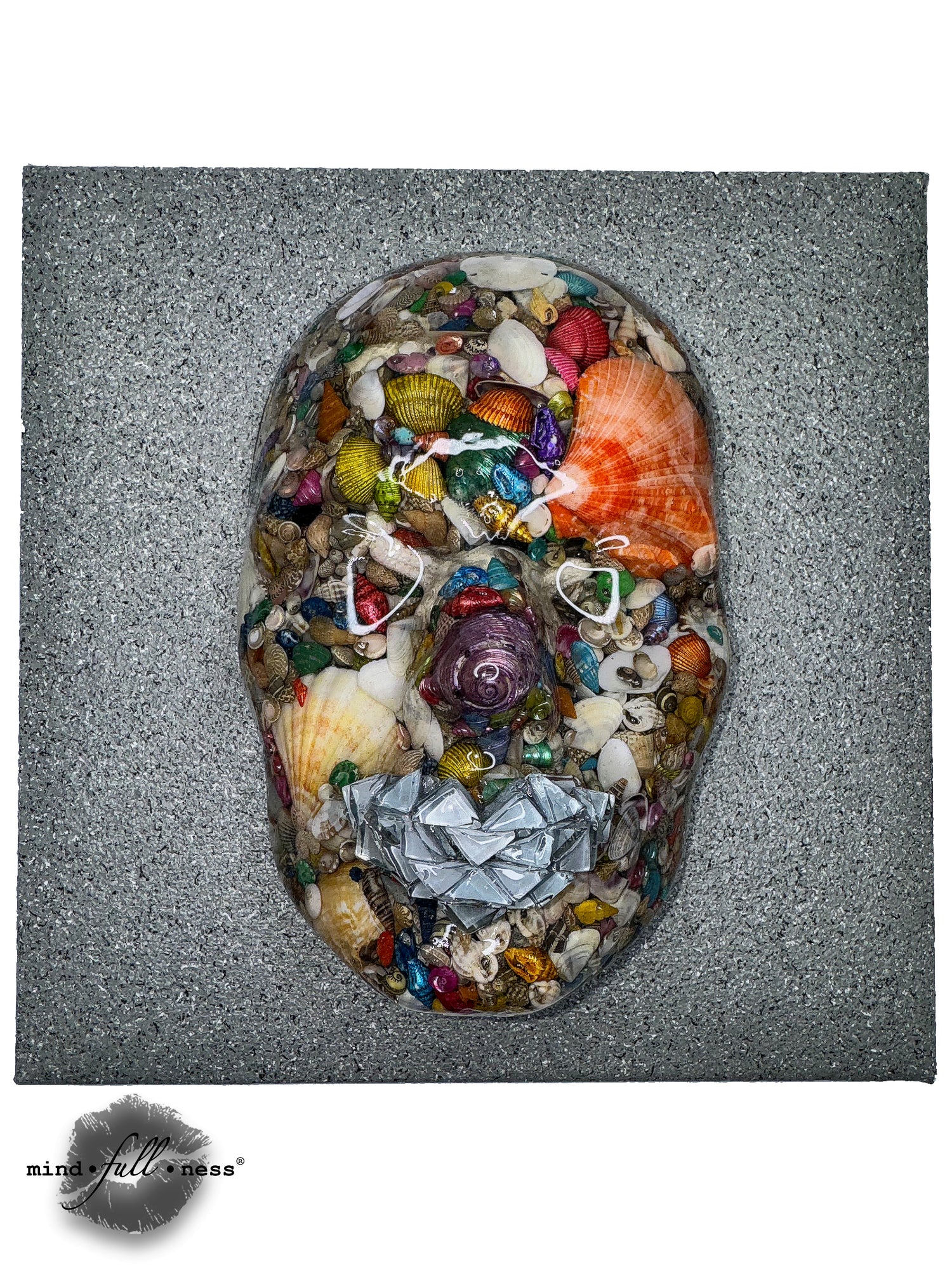 Seashell Art Sculpture, Sally Sells, Face Sculpture Art, 3D Face Sculpture on Canvas, Face Art for Aesthetic Room Decor - Couture Underground