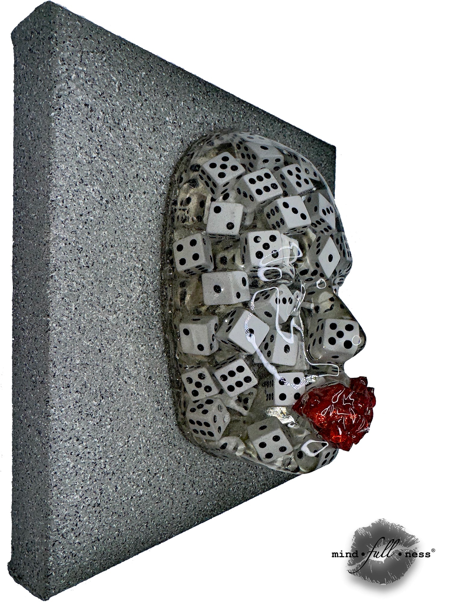 Dice Roller Sculpture Art, The High Roller, Face Art, 3D Epoxy Wall Sculpture, Unique Mosaic Tile Art for Home Decoration, Dice, Craps, Game - Couture Underground