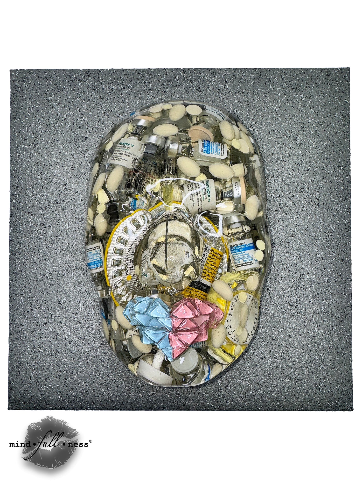 The Silent Warrior Epoxy Face Sculpture | 3D Abstract Wall Art | Mosaic Tile Sculpture, Pregnancy, Strength, Hope for IVF Journey - Couture Underground