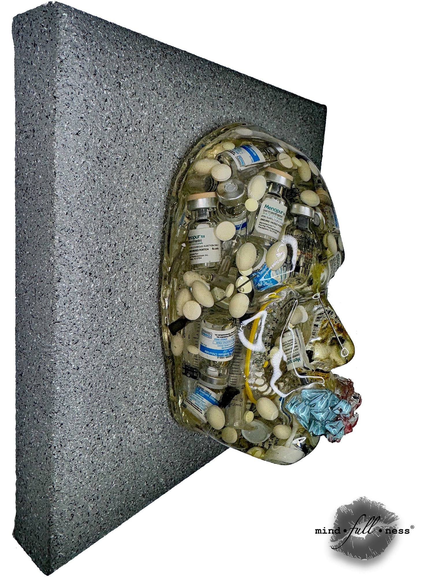 The Silent Warrior Epoxy Face Sculpture | 3D Abstract Wall Art | Mosaic Tile Sculpture, Pregnancy, Strength, Hope for IVF Journey - Couture Underground