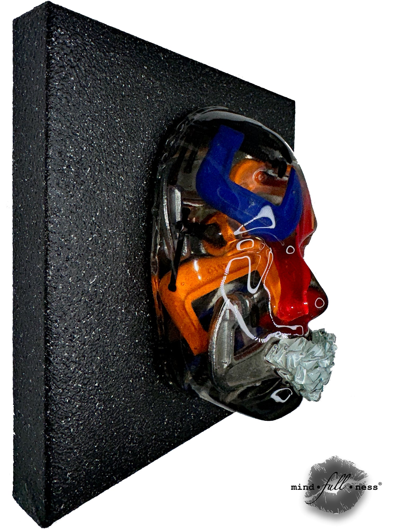 Epoxy Art Face Sculpture, The Vise Gripper, Face Art, 3D Face Sculpture on Black Canvas, Housewarming Gift for Home Decor - Couture Underground