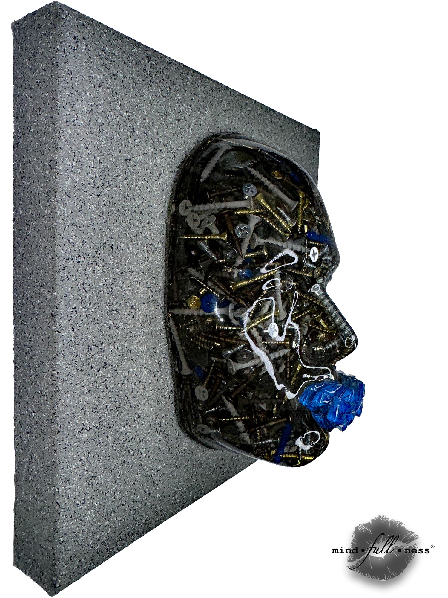 Face Sculpture Art, Torqued, 3D Art, Abstract Wall Art, Screws Face Art for Aesthetic Room Decor, Unique Wall Sculpture - Couture Underground