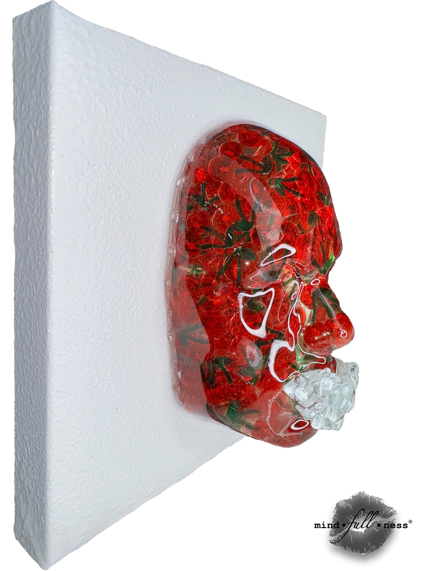 Cherry Sculpture Art, The Cherry Picker, Red Face Sculpture Wall Art, Modern Wall Sculpture, Epoxy Sculpture 3D Artwork, Sculpture Decor - Couture Underground