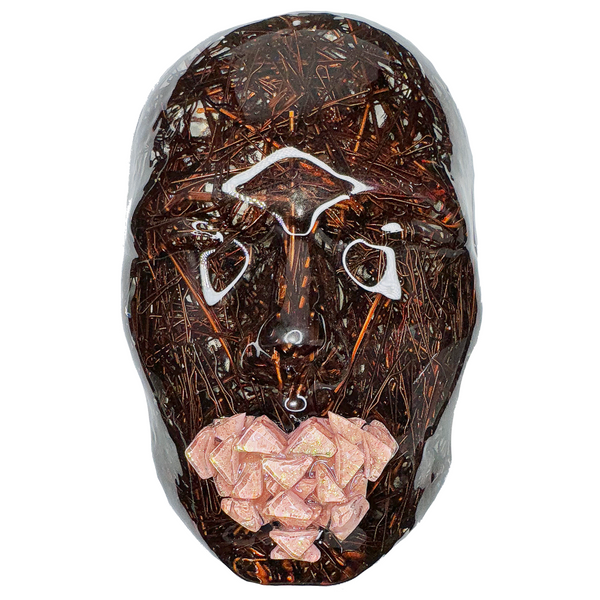 Bobby Pins Modern Sculpture | Laid to the Side Abstract Face Art | Black Hair Epoxy Art | 3D Face Sculpture on White Canvas | Empowerment Wall Décor - Couture Underground, LLC