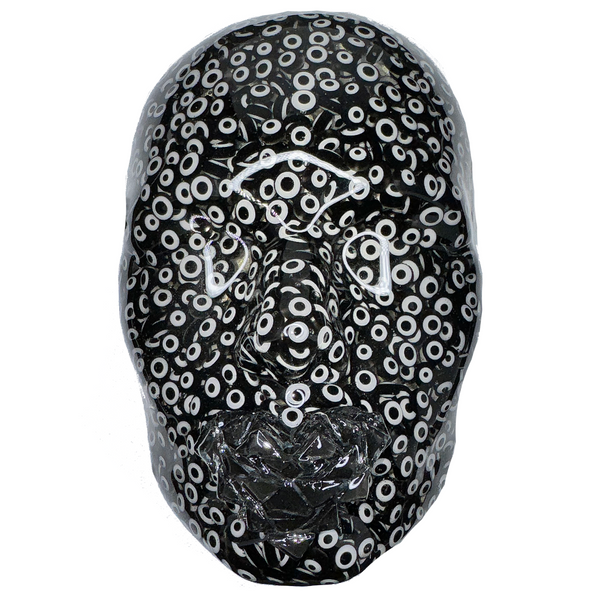 Evil Eyes Black Sculpture Art | Power and Prosperity 3D Face Sculpture | Abstract Wall Decor | Mindfulness Gift | Protection Wall Art - Couture Underground, LLC