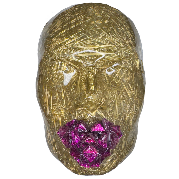 Gold Paperclips Face Sculpture Wall Art | The Executive | Modern 3D Epoxy Sculpture | Luxury Aesthetic Home Decor | Premium Housewarming Gift - Couture Underground, LLC