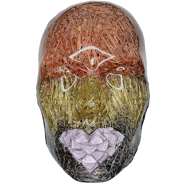 Paper Clips Face Sculpture | The Secretary | 3D Abstract Face Art | Wall Sculpture | Office Supplies Sculpture Art | Aesthetic Room Décor - Couture Underground, LLC