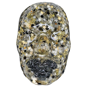 Astronaut Sculpture Art - The Seeker | Abstract Face Sculpture | Gothic Space Decor | Modern 3D Canvas Art - Couture Underground, LLC