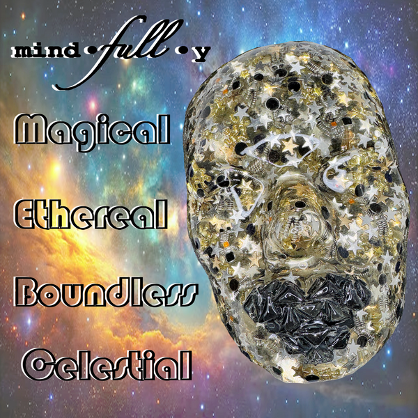 Astronaut Sculpture Art - The Seeker | Abstract Face Sculpture | Gothic Space Decor | Modern 3D Canvas Art - Couture Underground, LLC