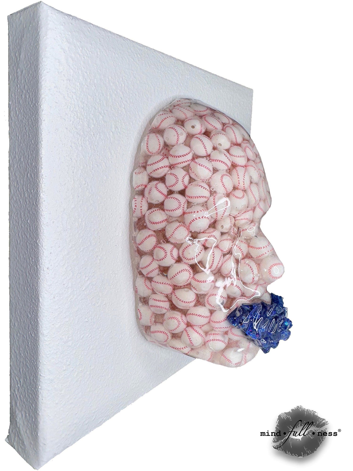 Baseball Wall Art Sculpture, Pop Fly, Modern Face Sculpture Art, Sports 3D Face Sculpture, Above Bed Decor, Sculpture, Baseball Coach Gift - Couture Underground