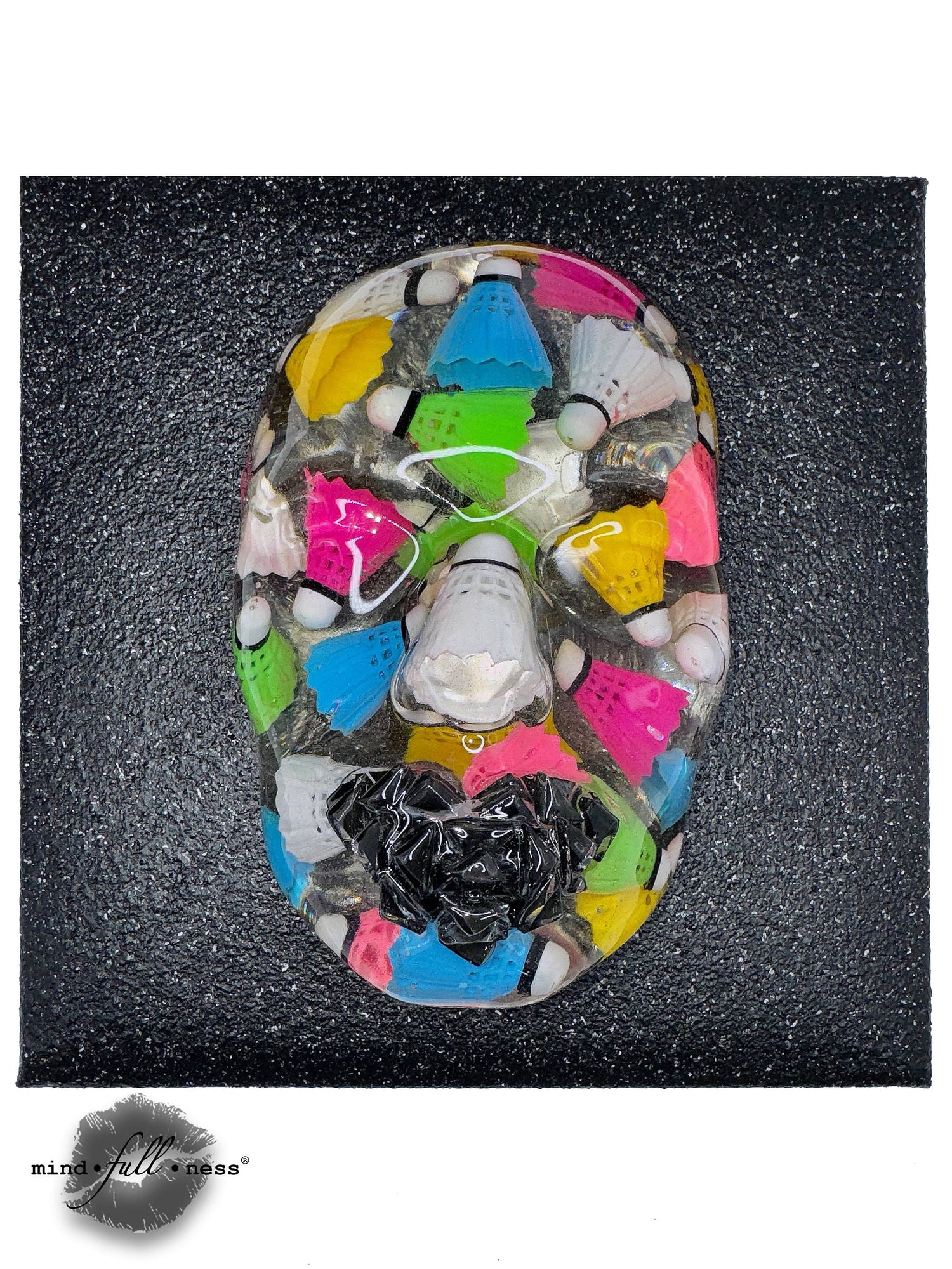 Multicolor Face Sculpture Art, Shuttled, Badminton, Birdie, 3D Face Sculpture, Modern Sports Sculpture Aesthetic Room Decor, Epoxy Sculpture - Couture Underground