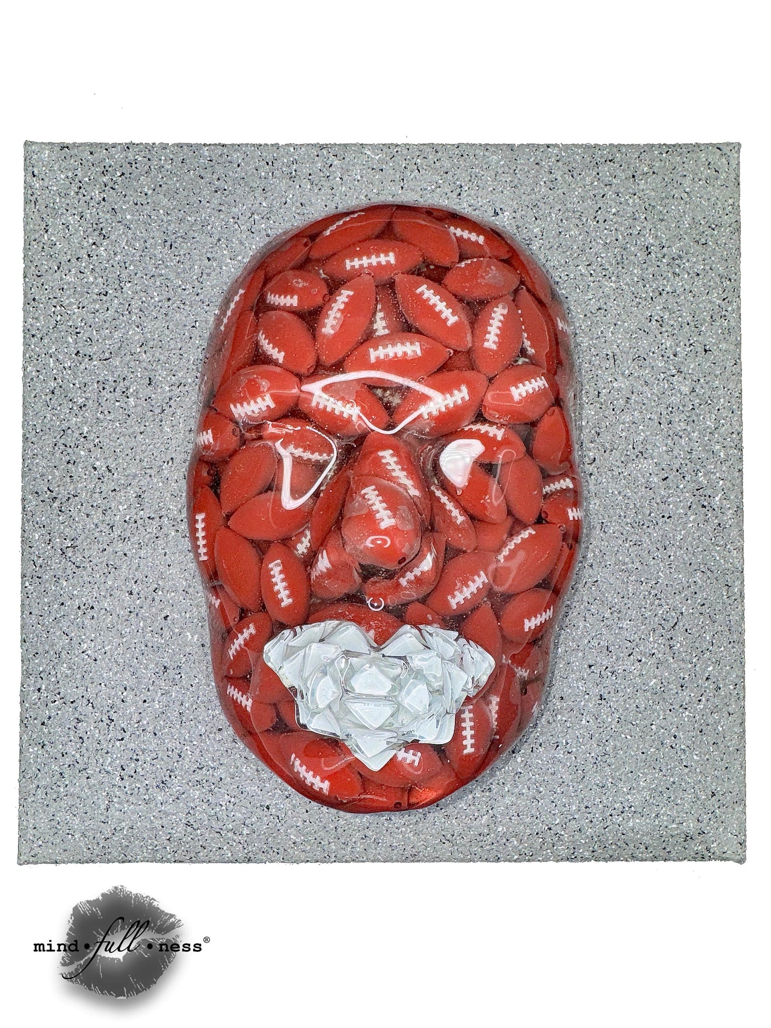 American Football Face Sculpture, Fumbled, Abstract Face Wall Decor, Modern Sculpture, Sports Art, Handmade Hanging Sculpture, Touchdown - Couture Underground