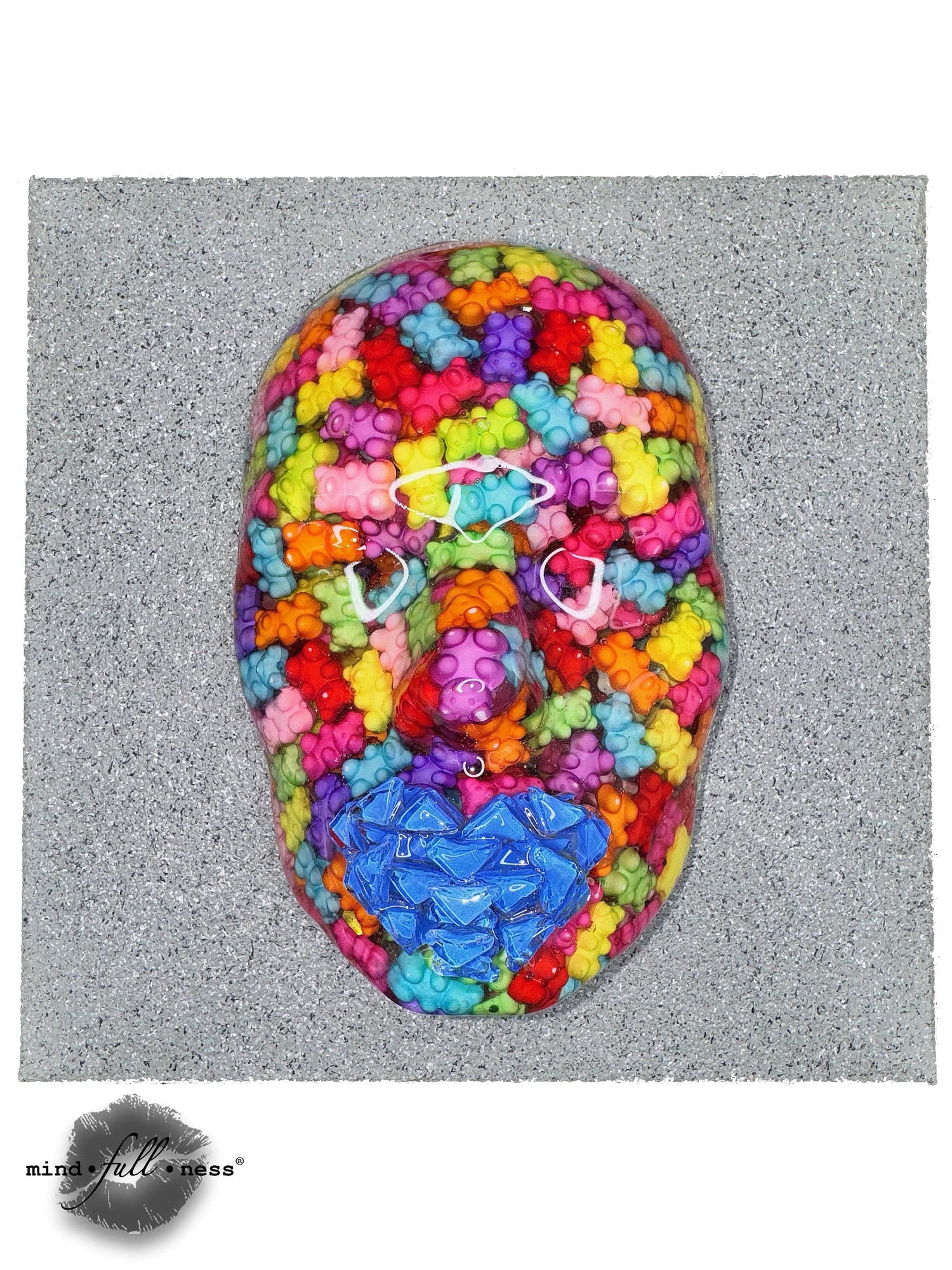 Der Gummibär Gummy Bears Face Sculpture | Colorful 3D Modern Wall Art | Playful Epoxy Resin Sculpture for Home, Party, Kids Rooms - Couture Underground
