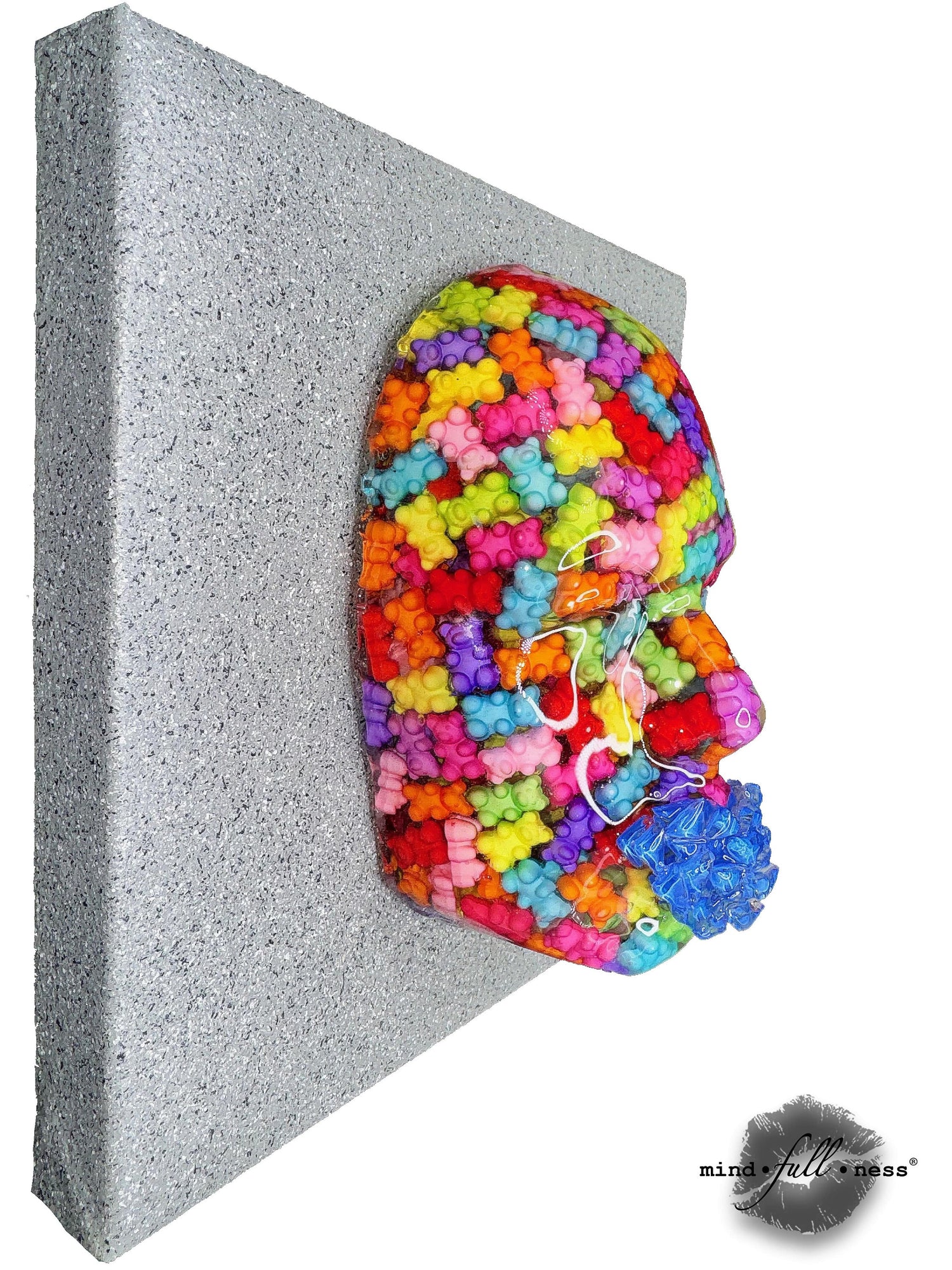 Der Gummibär Gummy Bears Face Sculpture | Colorful 3D Modern Wall Art | Playful Epoxy Resin Sculpture for Home, Party, Kids Rooms - Couture Underground