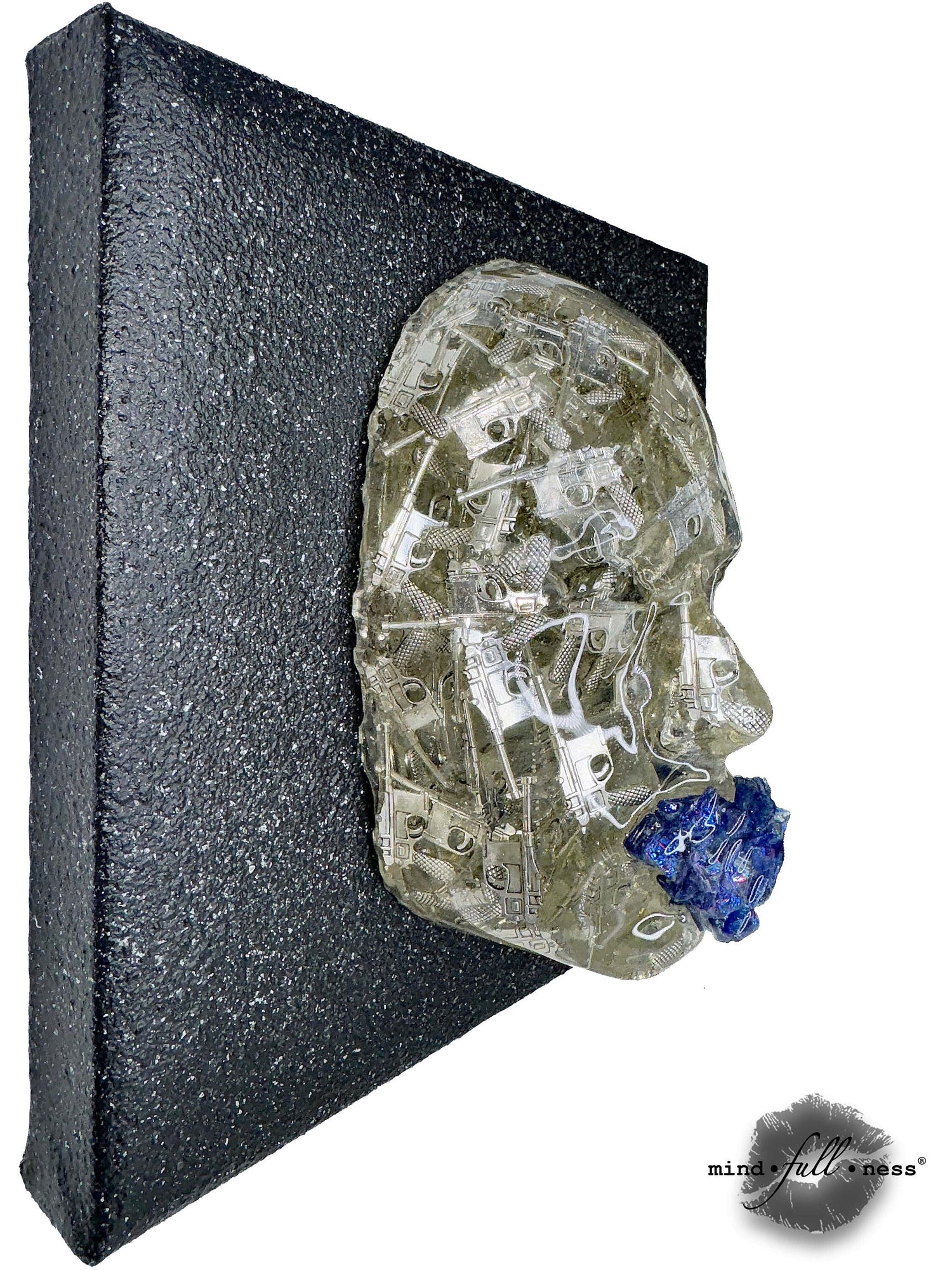 Guns Art Face Sculpture, Semi-Automatic, Gun Wall Decor, Modern Sculpture Wall Art, 3D Sculpture Wall Art, Wall Decoration, Epoxy Sculpture - Couture Underground