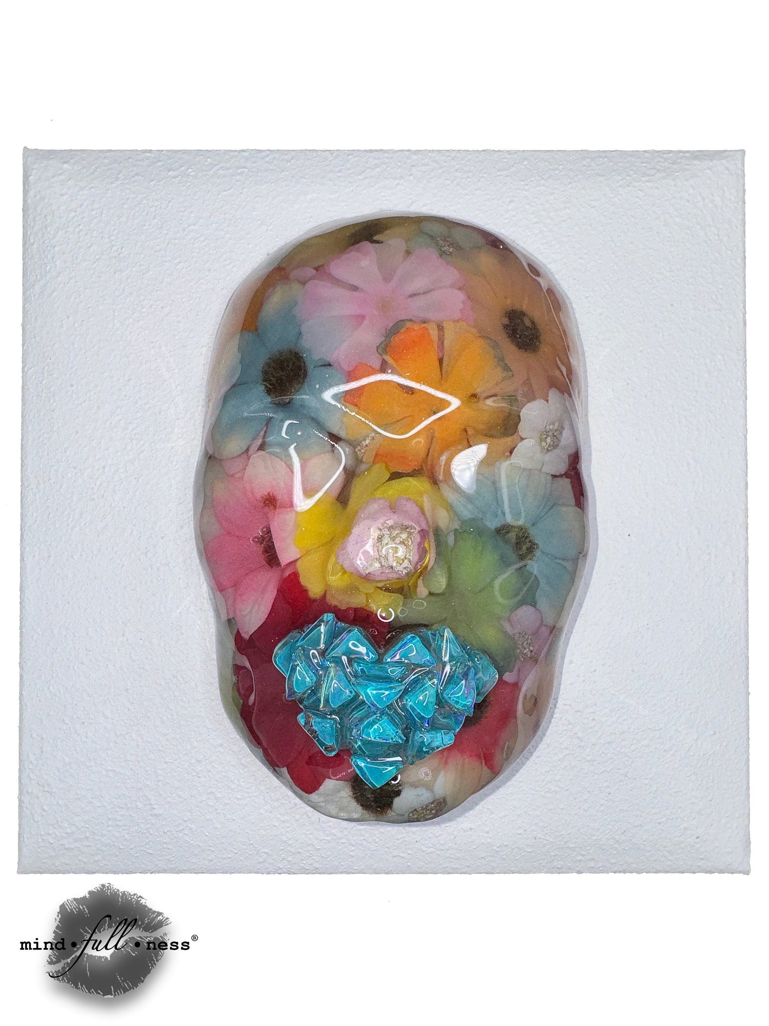Silk Flower Face Sculpture, The Propagator, Epoxy Sculpture Floral Art, 3D Unique Sculpture Art, Boho Sculpture Decor, Modern Wall Sculpture - Couture Underground