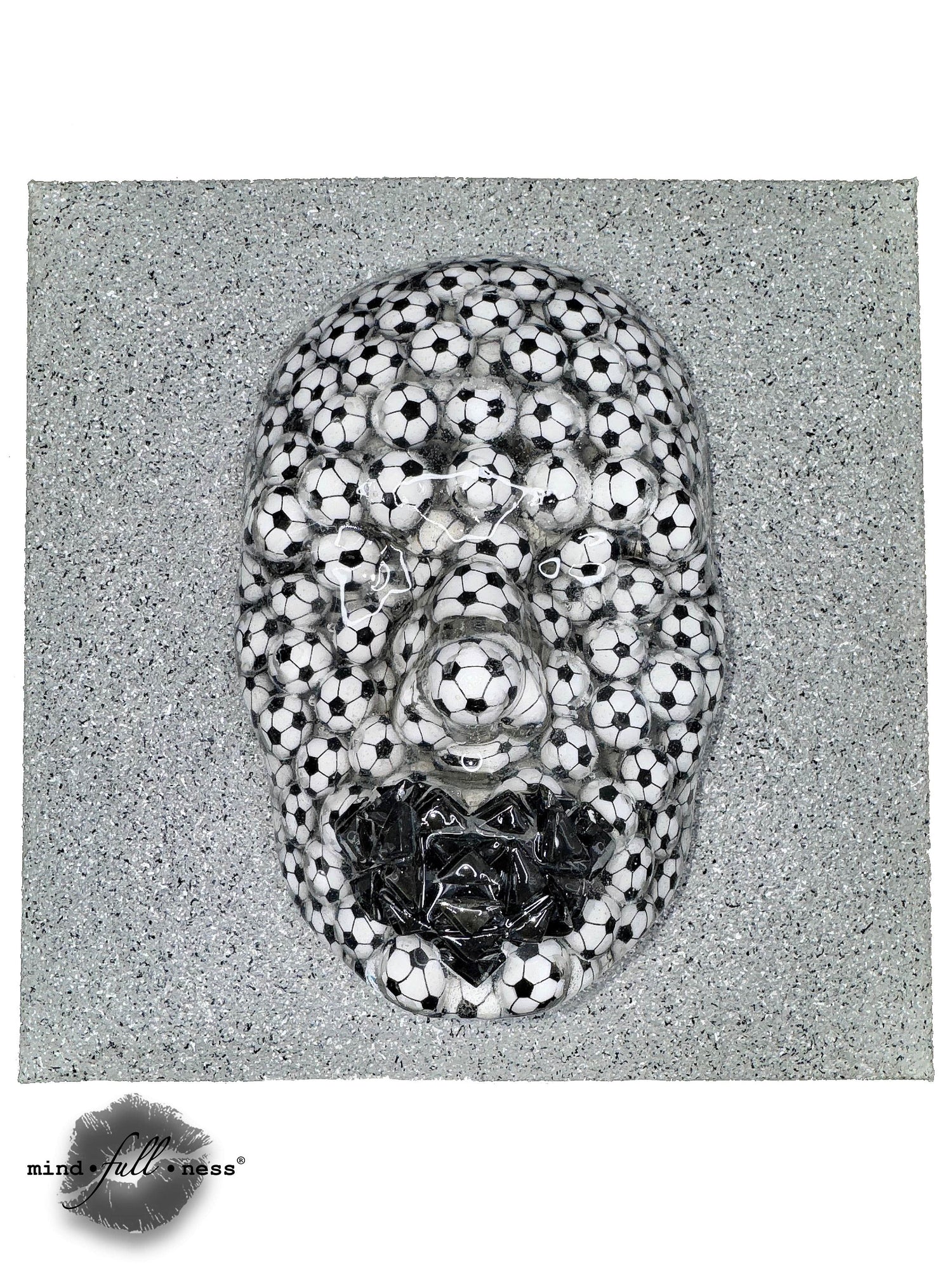 Soccer Ball Face Sculpture, Tiki-Taka, Sports, Epoxy Sculpture Art, 3D Unique Sculpture Art, Mosaic Tile Sculpture Art, Modern Sculpture - Couture Underground