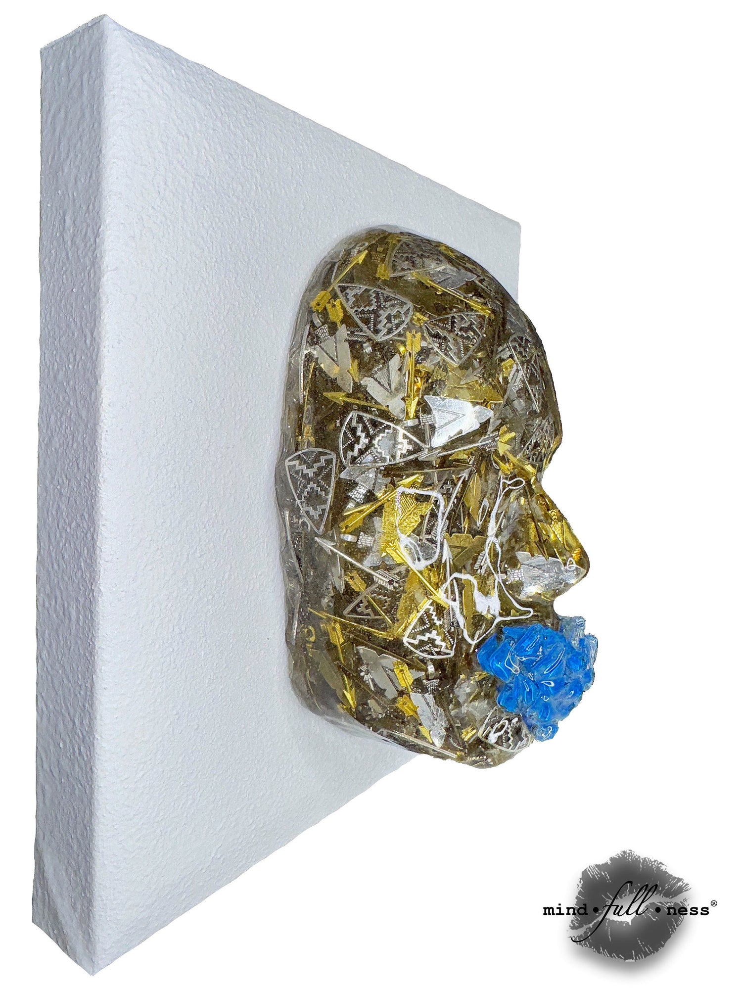 Arrowhead Face Sculpture, The Hunter, Abstract Sculpture On Canvas, Modern Face Sculpture Aesthetic Room Decor, Housewarming Gift, Art, Wall - Couture Underground