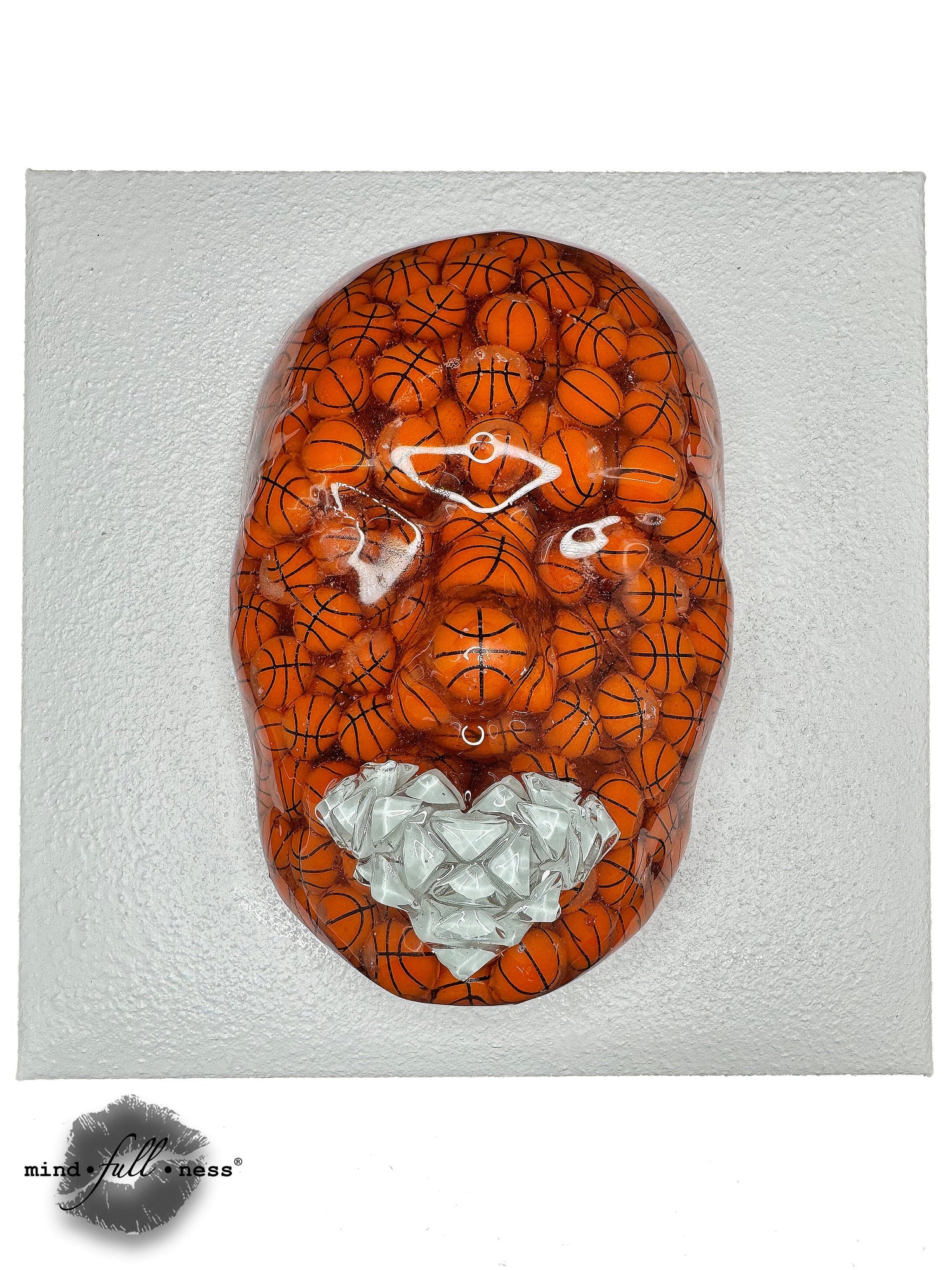Basketball Sculpture Art, Free Throw, Basketball Face Sculpture, Abstract Wall Sculpture On Canvas, Aesthetic Room Decor, Sports Lover Gift - Couture Underground