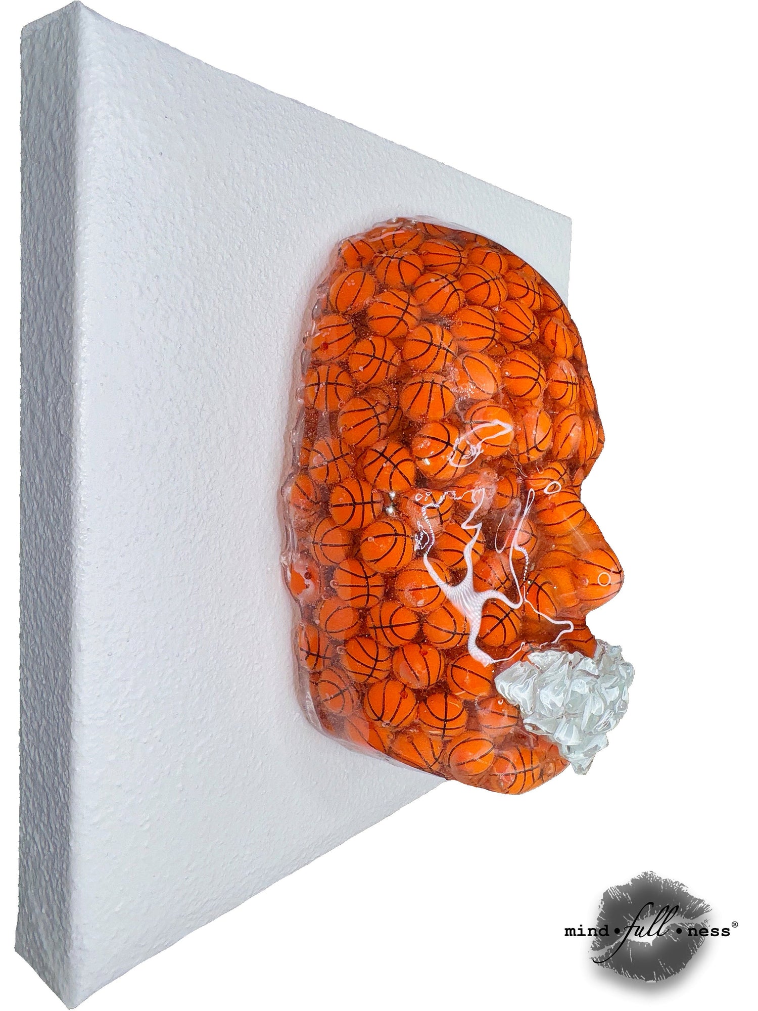 Basketball Sculpture Art, Free Throw, Basketball Face Sculpture, Abstract Wall Sculpture On Canvas, Aesthetic Room Decor, Sports Lover Gift - Couture Underground