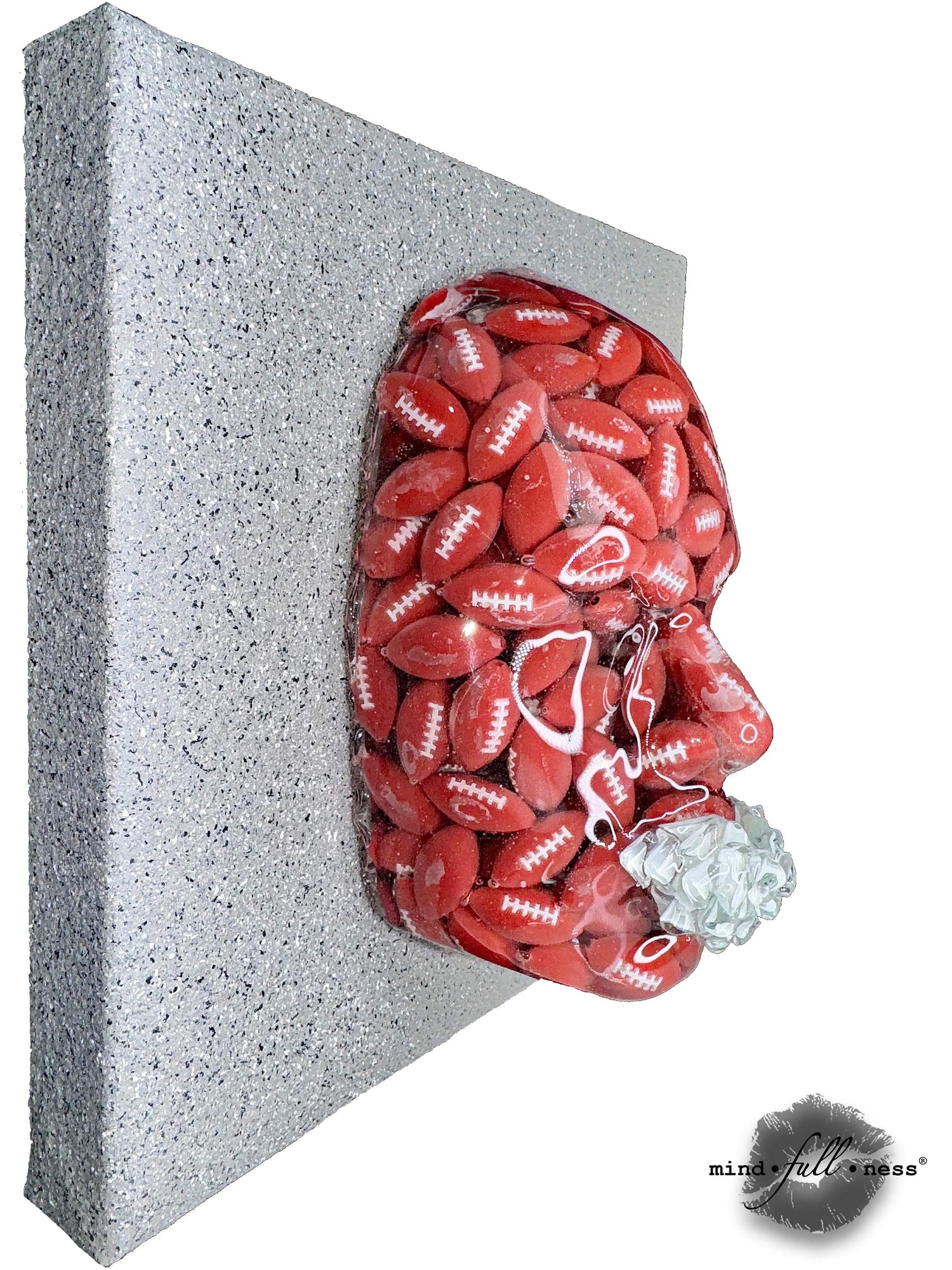 American Football Face Sculpture, Fumbled, Abstract Face Wall Decor, Modern Sculpture, Sports Art, Handmade Hanging Sculpture, Touchdown - Couture Underground