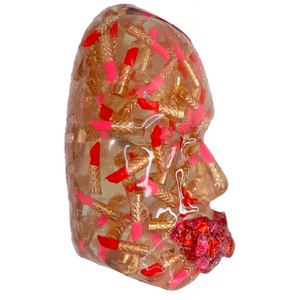Lipstick Face Sculpture - Unblotted | Fashion Wall Art | 3D Modern Epoxy Sculpture Decor - Couture Underground, LLC