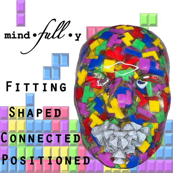 Tetris Patch Face Sculpture - The Manipulator | 3D Epoxy Sculpture Art | Retro Gaming-Inspired Wall Decor - Couture Underground, LLC