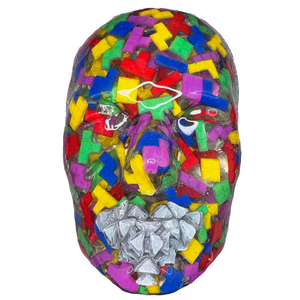 Tetris Patch Face Sculpture - The Manipulator | 3D Epoxy Sculpture Art | Retro Gaming-Inspired Wall Decor - Couture Underground, LLC