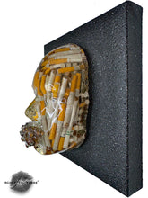 Cigarette Art Face Sculpture, The Chainsmoker, 3D Face Sculpture on Black Canvas,  Sculpture Room Decor, Smoking Lover Gift