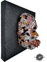 The Pharmacist, Sculpture, Capsules Sculpture Wall Art, Medical Art, Pharmacist, Meditation Decor, 3D Face Sculpture on Black Canvas