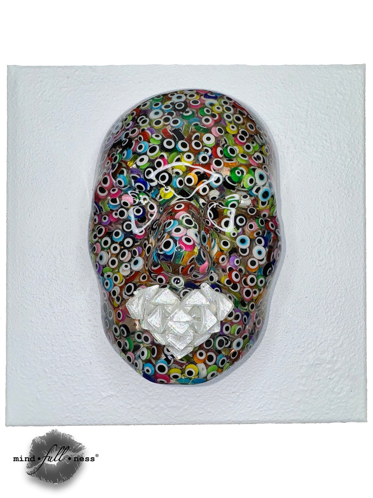 Evil Eyes Face Sculpture, The Universe Will Provide, Spiritual Art, 3D Face Sculpture on Canvas Home Protection, Abstract Wall Sculpture - Couture Underground