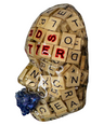 Mosaic Tile Face Sculpture | The Elocutionist | Wooden Words Wall Art | 3D Face Sculpture on Canvas | Unique Aesthetic Room Décor | Scrabble Tiles - Couture Underground, LLC