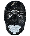Black Face Sculpture | Bondage | Chain 3D Black Sculpture Wall Art | Modern Epoxy Gothic Home Decor | Unique Art - Couture Underground, LLC