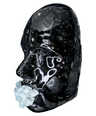 Black Face Sculpture | Bondage | Chain 3D Black Sculpture Wall Art | Modern Epoxy Gothic Home Decor | Unique Art - Couture Underground, LLC