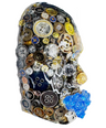 Button Art Face Sculpture | Button It | 3D Face Art | Modern Abstract Wall Sculpture | Aesthetic Room Décor | Unique Button Art Sculpture - Couture Underground, LLC