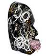 Chain Link Face Art | Chained and Bound | Metal Chain Face Sculpture | 3D Mosaic Tile Wall Art | Unique Black, White, and Grey Chain Art - Couture Underground, LLC
