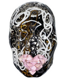 Chain Link Face Art | Chained and Bound | Metal Chain Face Sculpture | 3D Mosaic Tile Wall Art | Unique Black, White, and Grey Chain Art - Couture Underground, LLC