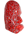 Evil Eyes Wall Sculpture Art | Courage Red Face Sculpture | 3D Face on White Canvas | Epoxy Resin Art | Home Décor for Protection and Strength - Couture Underground, LLC
