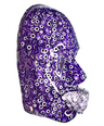 Evil Eyes Abstract Sculpture | Creativity Epoxy Resin Face Art | Purple 3D Face Sculpture on Canvas | Home Protection and Positive Energy - Couture Underground, LLC