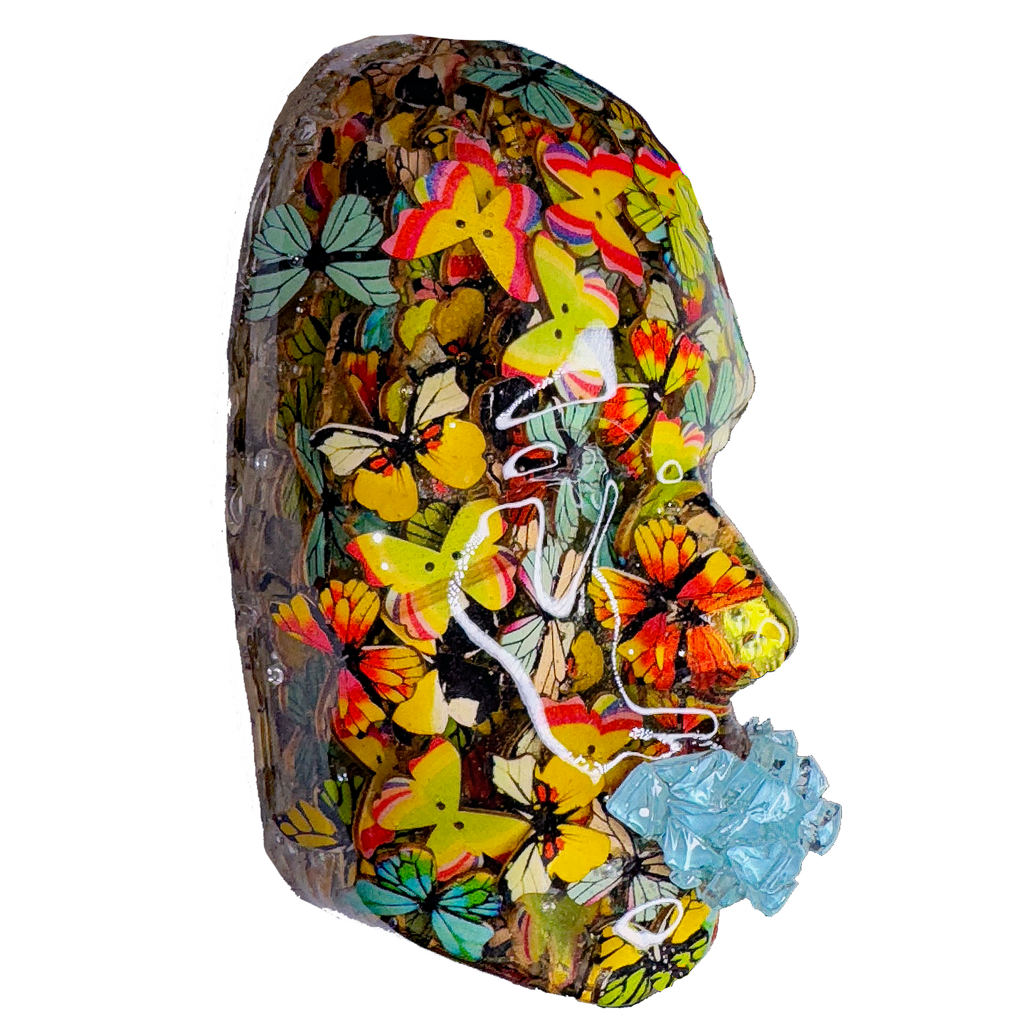 Colorful Butterfly Sculpture | Flutter 3D Face Art | Modern Butterfly Sculpture | Aesthetic Room Décor | Nature-Inspired Wall Art - Couture Underground, LLC