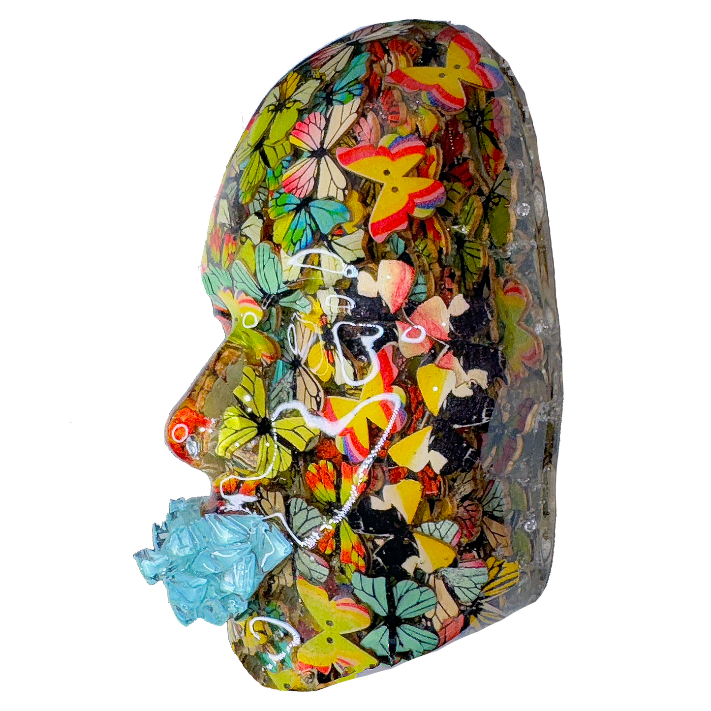 Colorful Butterfly Sculpture | Flutter 3D Face Art | Modern Butterfly Sculpture | Aesthetic Room Décor | Nature-Inspired Wall Art - Couture Underground, LLC