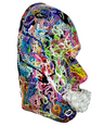 Sprinkles Face Art | Funfetti Face Sculpture | Beaded Chain Wall Art | 3D Mosaic Tile Sculpture | Unique Housewarming Gift | Epoxy Wall Décor - Couture Underground, LLC