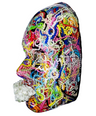 Sprinkles Face Art | Funfetti Face Sculpture | Beaded Chain Wall Art | 3D Mosaic Tile Sculpture | Unique Housewarming Gift | Epoxy Wall Décor - Couture Underground, LLC