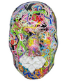Sprinkles Face Art | Funfetti Face Sculpture | Beaded Chain Wall Art | 3D Mosaic Tile Sculpture | Unique Housewarming Gift | Epoxy Wall Décor - Couture Underground, LLC